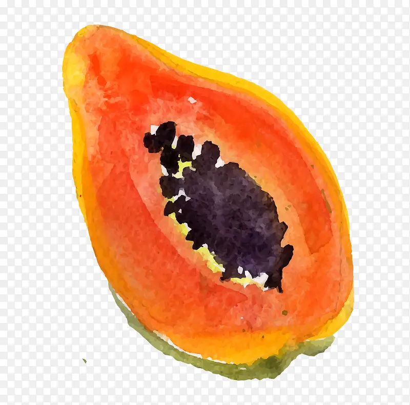 卡通手绘水果装饰海报设计木瓜