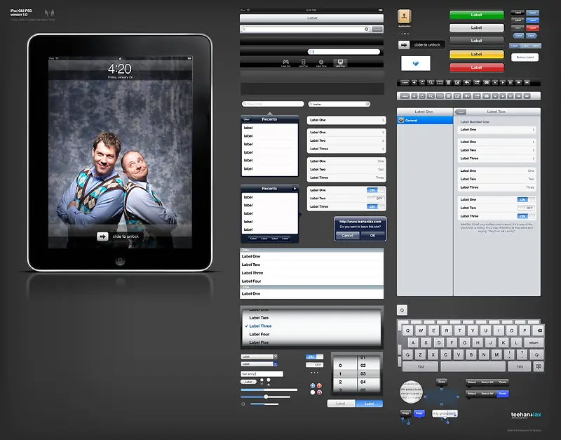 设计专用iPad GUI PSD源文件