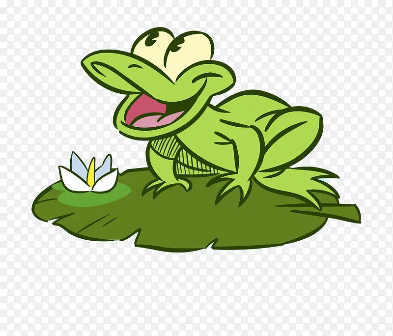 卡通荷叶上的青蛙