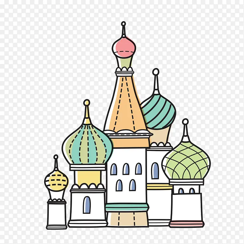 卡通欧式圆顶城堡