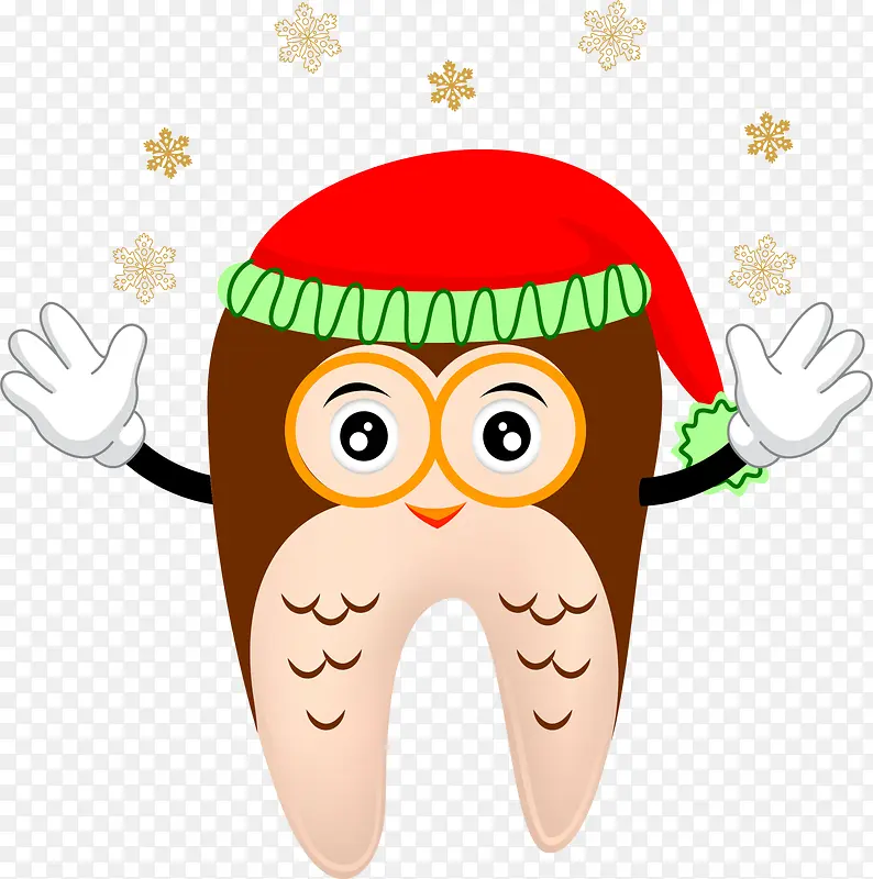 雪花圣诞节卡通牙齿