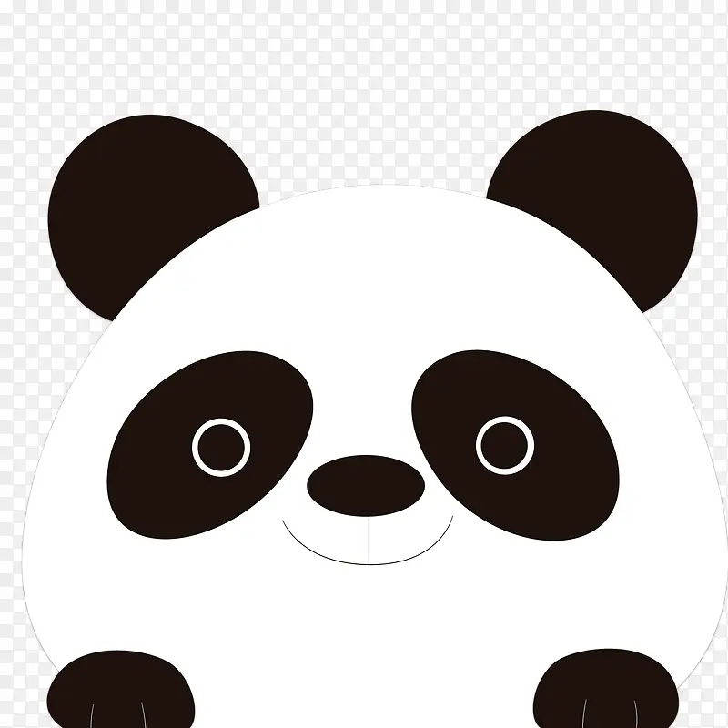 卡通扁平化熊猫头像设计