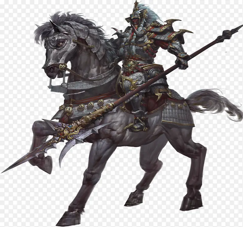 骑马人物战士古代