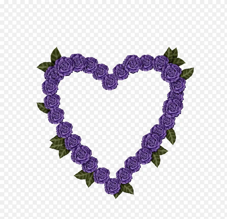 紫色玫瑰心形边框