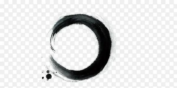 黑色中国风水墨画圆圈图片