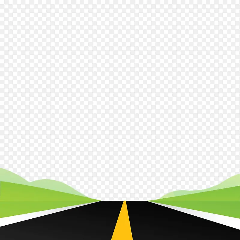 手绘草地公路