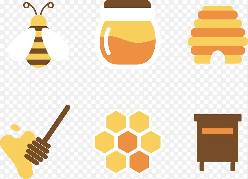 扁平化蜂蜜和蜜糖设计