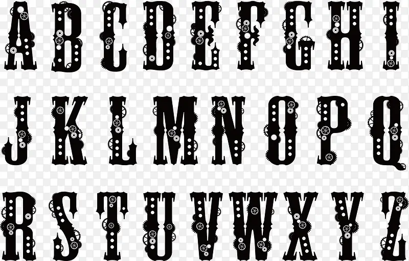 数字字母 朋克字母 复古字母