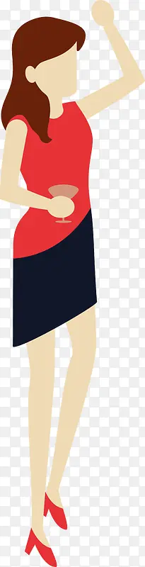 五四青年节女孩插画