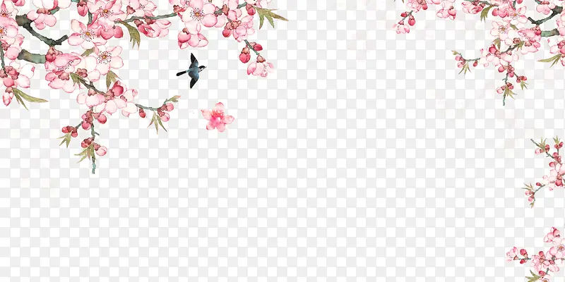 手绘桃花