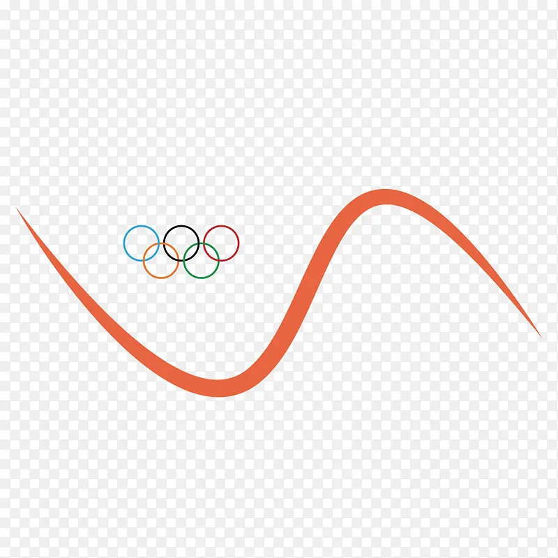 矢量奥运彩带logo飘带