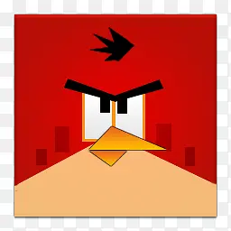 红生气鸟无框广场愤怒的小鸟图标