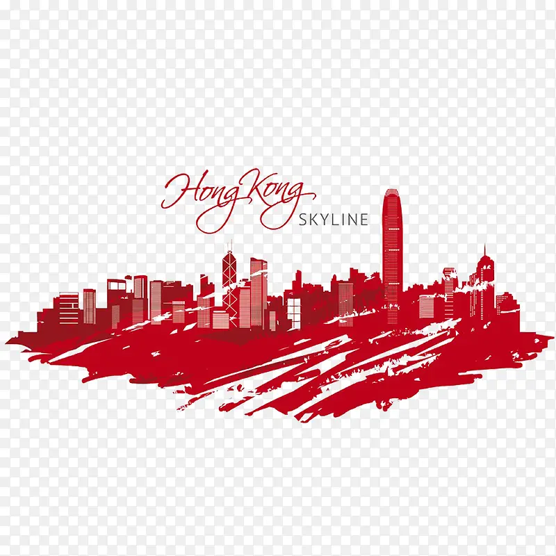 彩绘香港地标建筑