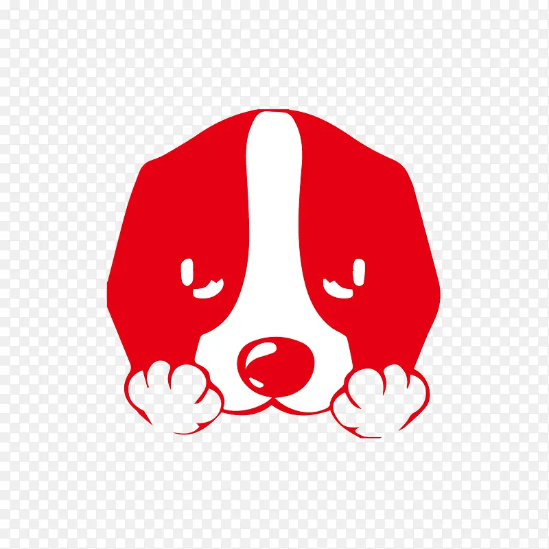 红色狗狗免抠下载