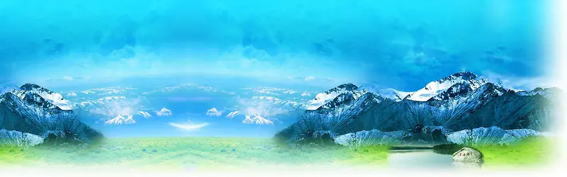 雪山山脉清新背景banner