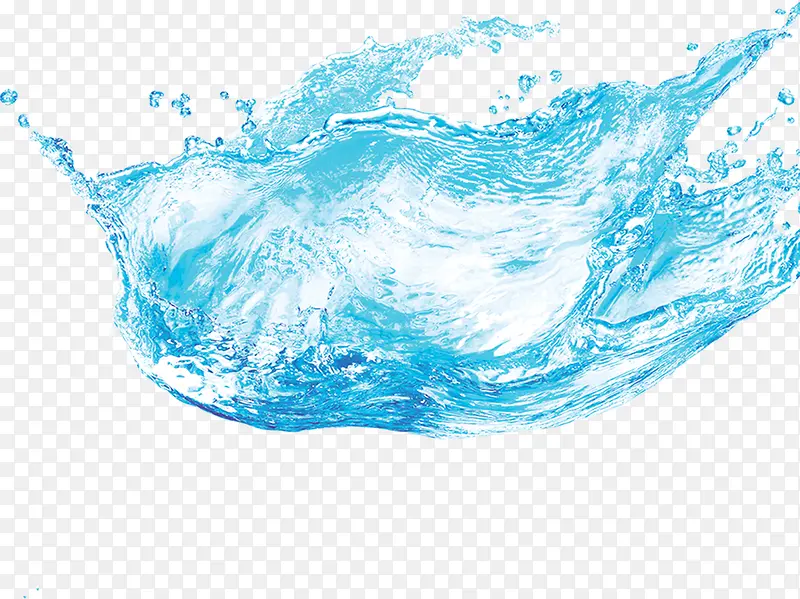 飞溅水花造型蓝色海水