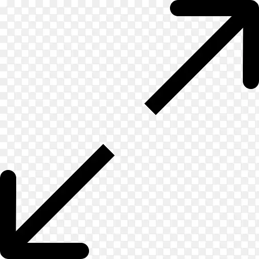 扩大两个对立箭头对角线符号的接口图标