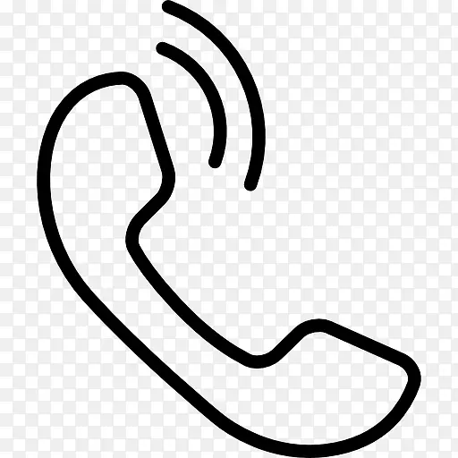 手机耳部分轮廓的呼叫声线图标