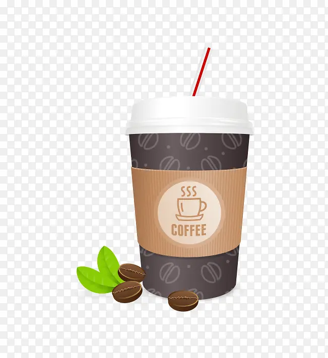 咖啡和咖啡豆矢量素材
