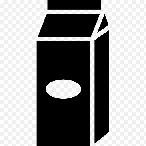 饮料盒黑色容器的形状图标