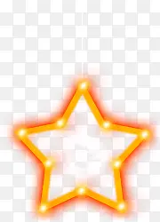 橙色灯光五角星手绘