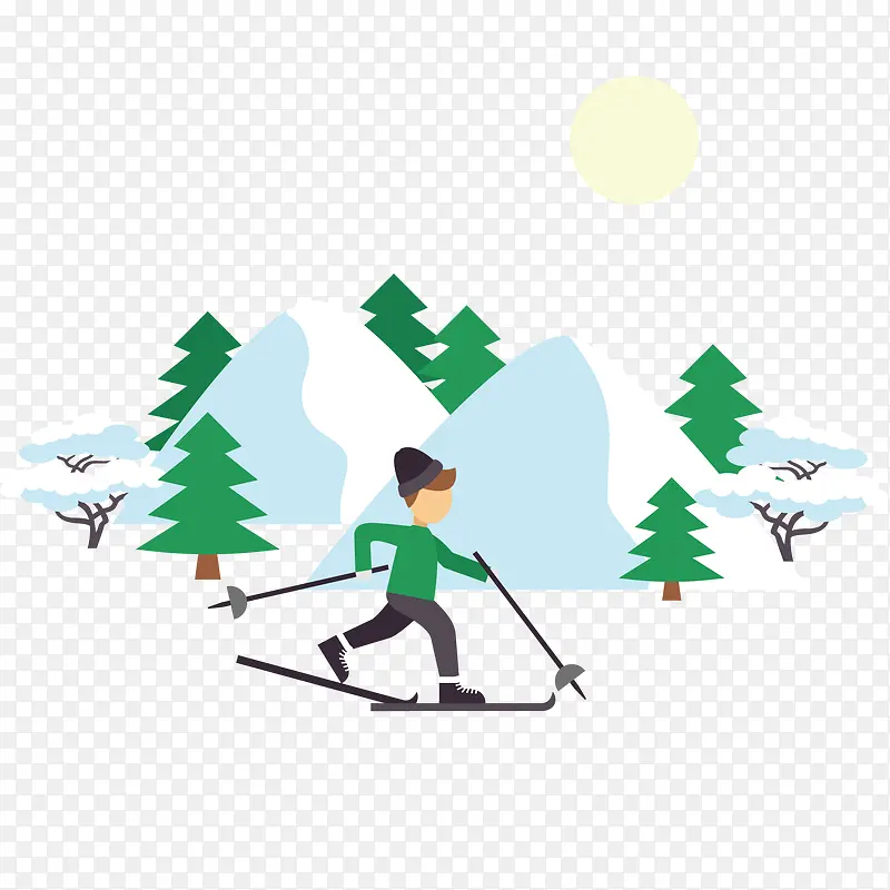 雪地里滑雪的人