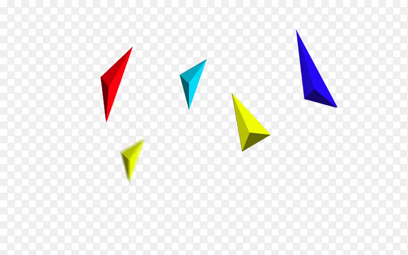 漂浮彩色三角体素材