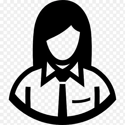 femenine用户用的衬衫和领带图标