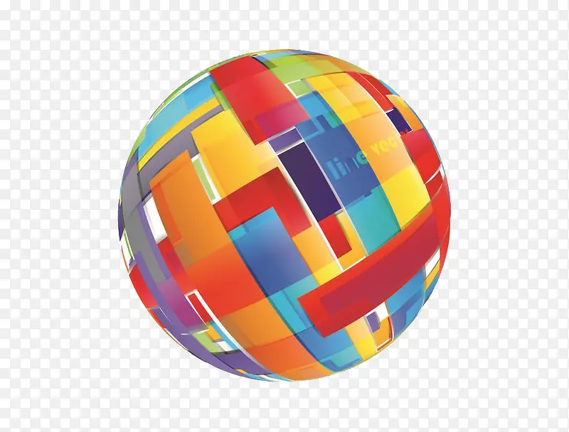 彩色立体球形向量