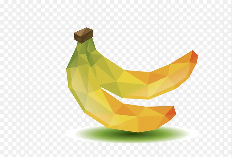 手绘多边形香蕉