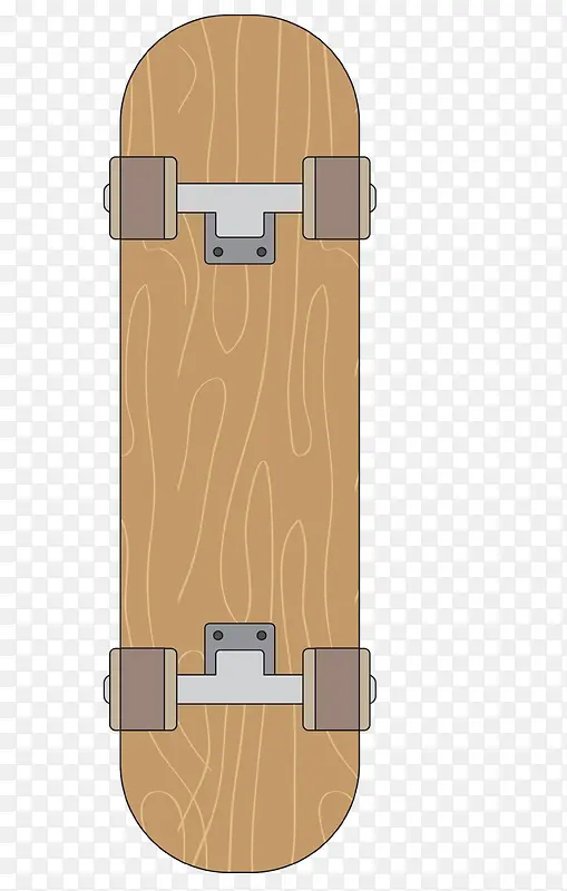 木纹矢量手绘滑板