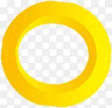 黄色立体空心圆圈海报设计素材