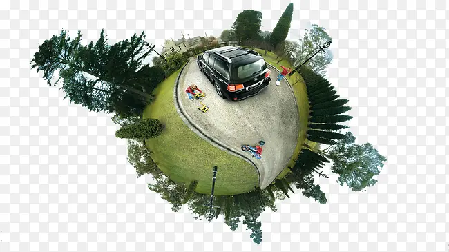 球体森林道路汽车