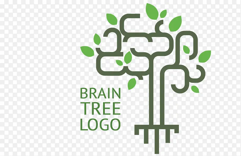 矢量绿色树形logo设计