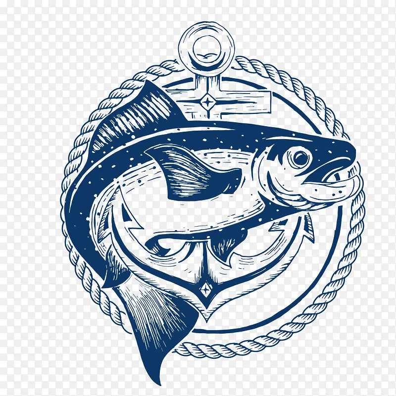 彩绘鱼商务标志矢量图