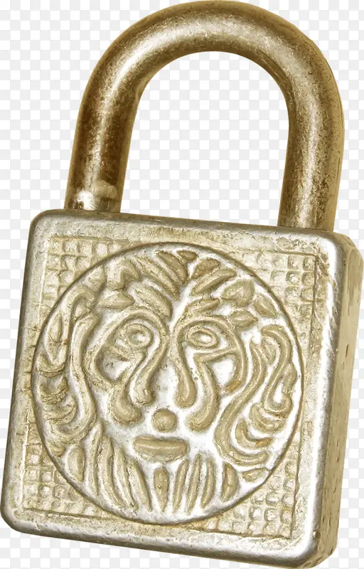 银色古老花纹金属锁
