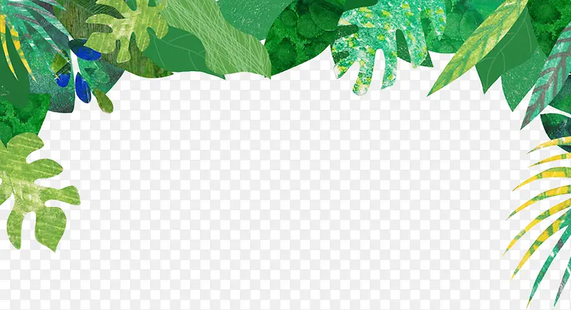 绿色创意植物插画元素