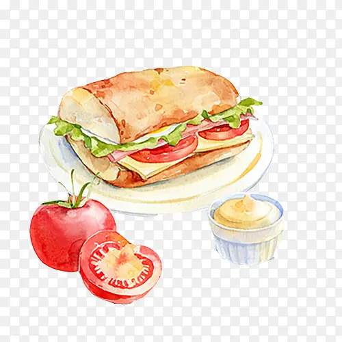 蔬菜三明治早餐素材图片