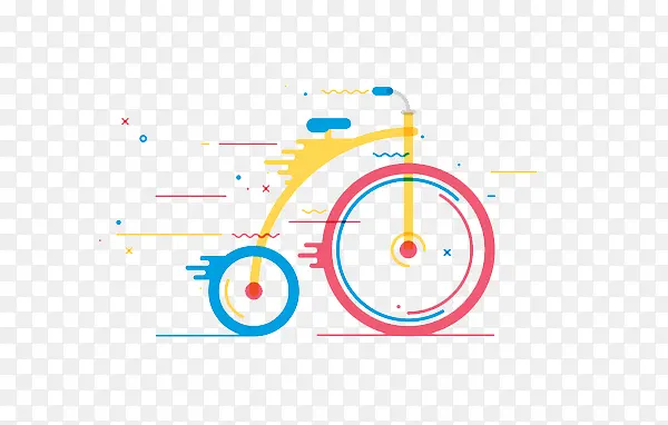扁平化彩色自行车