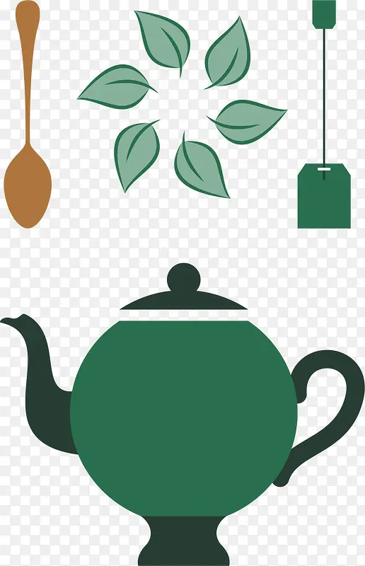 茶叶手绘绿茶茶叶
