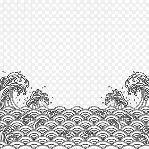 日式海浪花纹