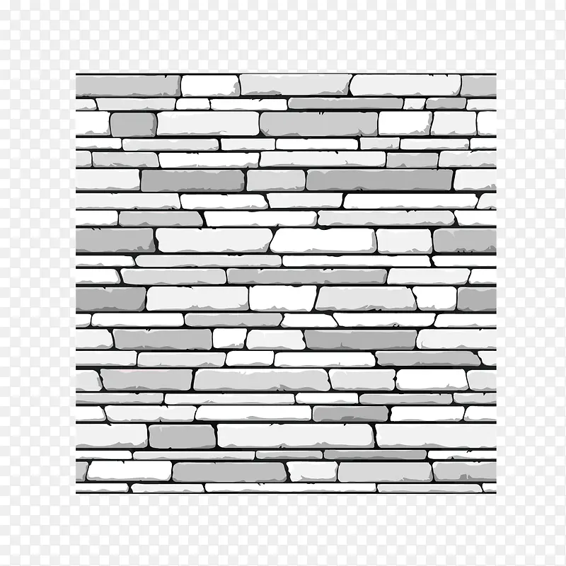 矢量卡通灰白色墙壁砖墙