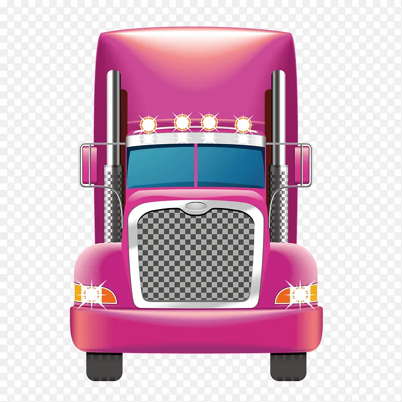 矢量紫色卡通卡车