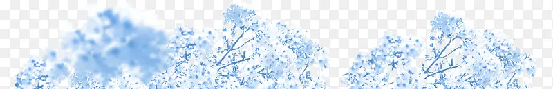 树木蓝蓝白色卡通效果修饰
