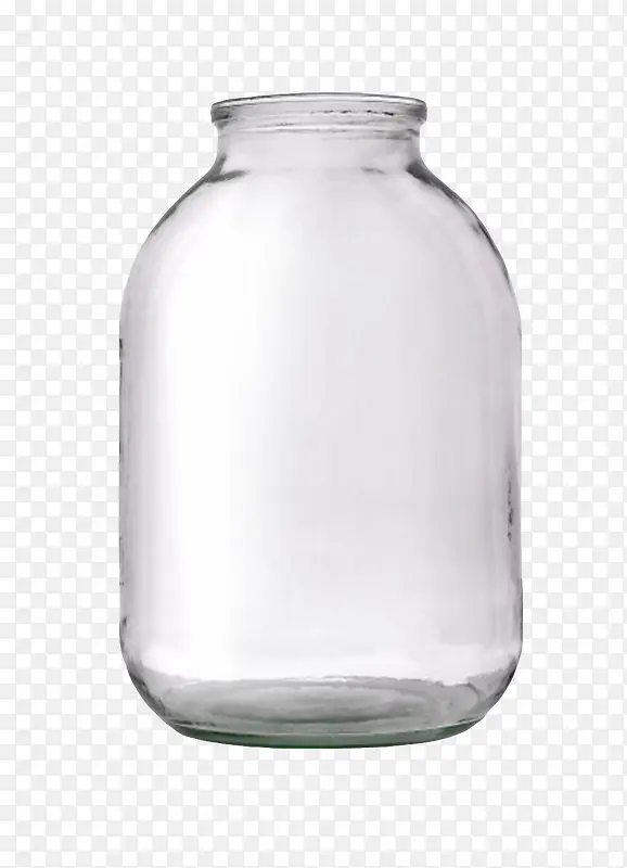 透明反光无盖子的广口瓶实物