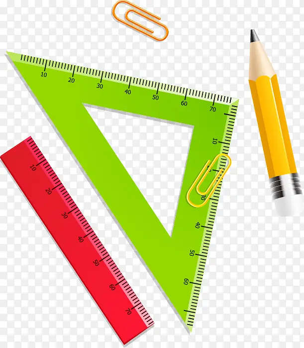 手绘彩色数学用品图案