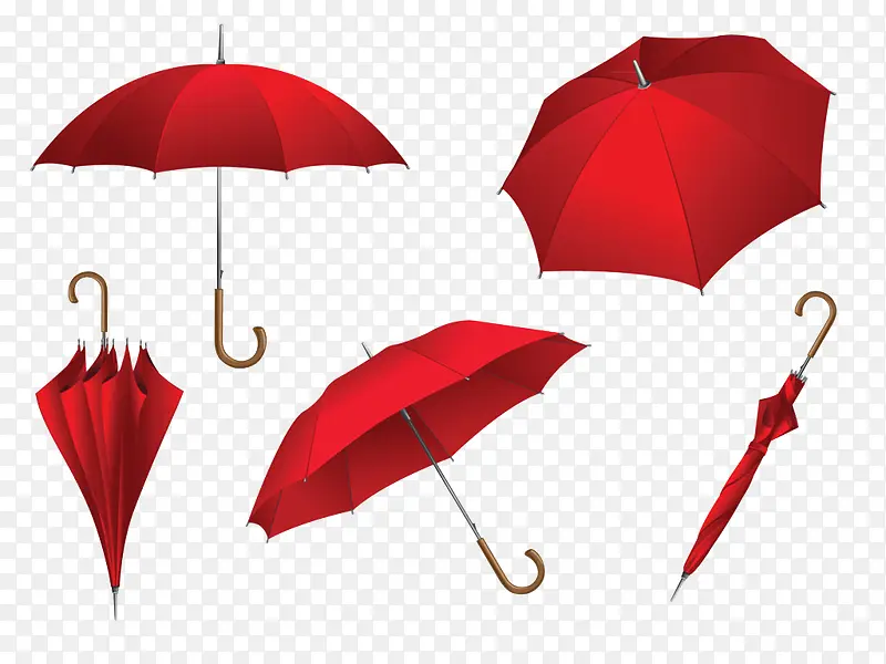 红色雨伞设计素材