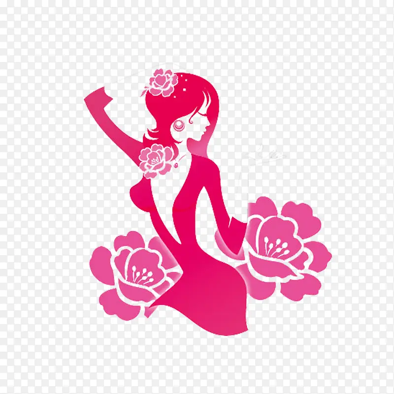 美女花朵减肥logo