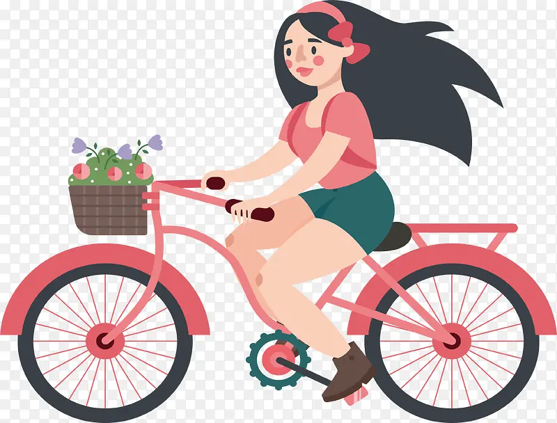 骑单车的少女