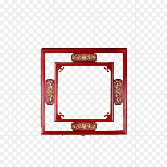中国风古典红木框画框元素